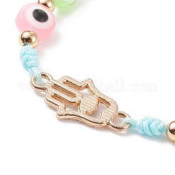 Braccialetto di perline intrecciate in resina malocchio&nbsp;BJEW-JB08410