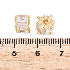 Perle di zirconi cubici trasparenti in ottone&nbsp;KK-B186-21B-G
