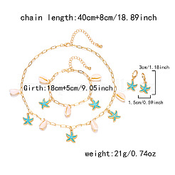 Schmucksets aus Legierung und Muschel&nbsp;FS-WG7EFFF-01