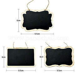 30 mini tableau suspendu en bois de 3 styles&nbsp;HJEW-CJ0001-04