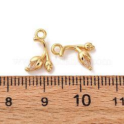 Pendentifs avec zircon cubiques à micro-pavés en laiton&nbsp;KK-K382-42G