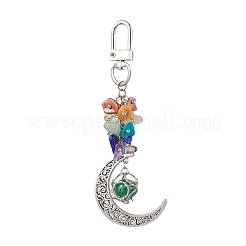 Decoración colgante de bolsa de piedras preciosas y aleación de luna hueca&nbsp;HJEW-JM01968