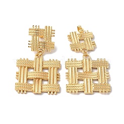 Boucles d'oreilles à tige carrées texturées en acier inoxydable 304 avec placage ionique (IP) pour femmes&nbsp;EJEW-L287-029G