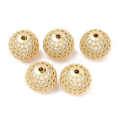 Cz Messing Micro Pave Zirkonia runde Perlen&nbsp;ZIRC-L017-05G