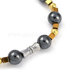Bracelets extensibles en perles d'hématite synthétique non magnétique pour femmes et hommes&nbsp;BJEW-F480-02A