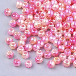 Regenbogen ABS Kunststoff Nachahmung Perlen&nbsp;OACR-Q174-12mm-04