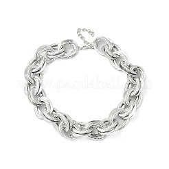 Collares unisex de cadena de doble eslabón de aluminio grueso&nbsp;NJEW-V006-01P