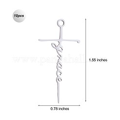 10 stücke gnade kreuz charme anhänger kreuz glaube charme halskette edelstahl anhänger für christliche religiöse schmuck geschenke machen&nbsp;JX522A