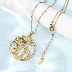 Colliers à pendentif en acier inoxydable 304 avec chaîne câble pour hommes et femmes&nbsp;NJEW-K308-03D-G