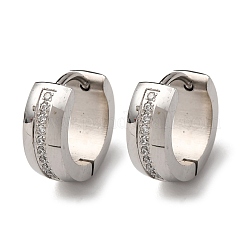 Orecchini a cerchio in acciaio inossidabile 304 con zirconi cubici trasparenti&nbsp;EJEW-D331-08B-P