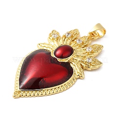 Porte micro ouvrent pendentifs zircone cubique en laiton de placage&nbsp;KK-P241-31G