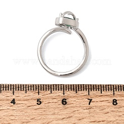 Bagues ouvertes en laiton avec micro pavé de zircones cubiques pour femmes&nbsp;RJEW-L343-01P-03