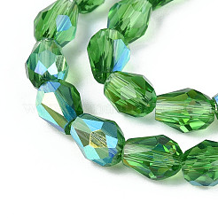Transparentes perles de verre de galvanoplastie brins&nbsp;EGLA-N023-6x8mm-A09