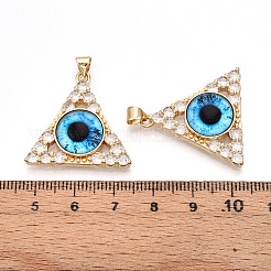 Pendentifs en laiton micro pavé de zircones cubiques transparentes pour femmes&nbsp;KK-T070-90A-03