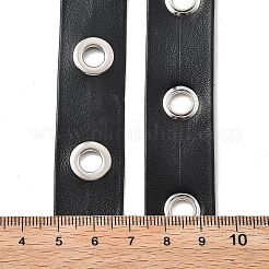 Cordon en similicuir à chevrons avec œillets en laiton plaqué platine&nbsp;OCOR-NH0001-01