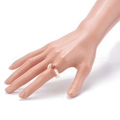 Anelli elastici con perline di perle d'acqua dolce coltivate naturali&nbsp;RJEW-JR00348