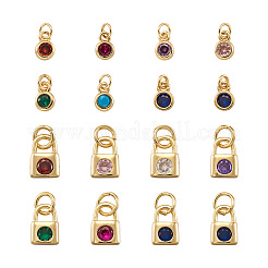 56 pz 14 charms in ottone stile micro pavé di zirconi cubici&nbsp;ZIRC-PJ0001-04