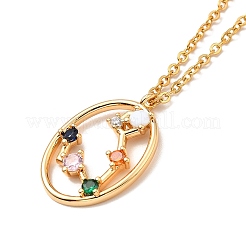 Collier pendentif constellation de zircons cubiques colorés&nbsp;NJEW-H166-01C