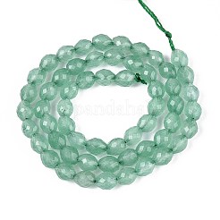 Naturels teints en blanc perles de jade brins&nbsp;G-T142-89C