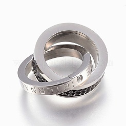 Anhänger aus 304 Edelstahl mit Zirkonia&nbsp;STAS-F168-61BP