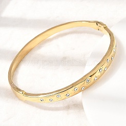 Brazaletes articulados de acero inoxidable 304 con cristales de imitación de diamantes para mujer.&nbsp;SA-CBAF851-05G