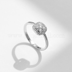 Rhodinierte 925 Sterling Silber Moissanit Fingerringe für Damen&nbsp;WG1C4E3-04