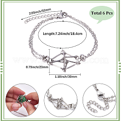 6 Stück 201 Edelstahl Makramee Beutel geflochten Edelsteinhalter Armbandherstellung&nbsp;BJEW-SC0001-72