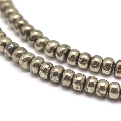 Unterlegscheibe natürliche pyritperlenstränge&nbsp;G-I126-12-6x4mm