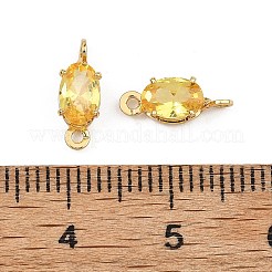 Breloques connecteurs ovales en laiton pavé de zircone cubique shegrace&nbsp;XGRQ2O646-437C-G