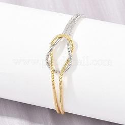 Bracelet à un rang de maille serpent ronde en laiton bicolore pour femme&nbsp;KK-CBA68DA-17C-GP