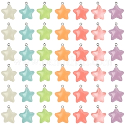 70 pièces 7 couleurs pendentifs en résine transparente lumineuse&nbsp;RESI-YW0004-47