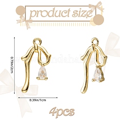 Ciondoli in ottone con micro pavé di zirconi da 4 pezzo&nbsp;KK-SZ0002-79A