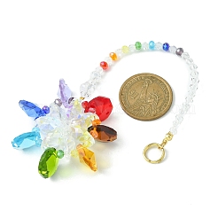 Blumen-Anhänger aus facettiertem Glas&nbsp;HJEW-TA00040-01