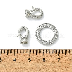 Fermoirs à rabat en laiton Shegrace micro-pavés de zircon cubique transparent&nbsp;XGRQ6B589-887P