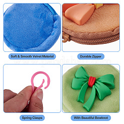 8 bolsa de terciopelo con cremallera para guardar auriculares en 8 estilos con lazo de PVC&nbsp;ABAG-TA0002-01