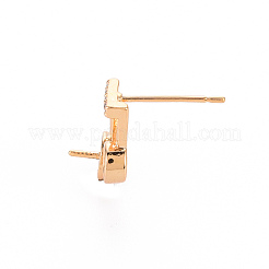 Boucles d'oreilles en laiton micro pave clair zircone cubique&nbsp;KK-T062-229G-NF