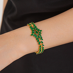 Bracelets élégants en laiton pavé de zircones cubiques pour femmes&nbsp;IX4712