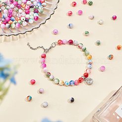 200 pièce de perles de jade blanches teintées naturelles de 10 couleurs&nbsp;G-GA0001-41