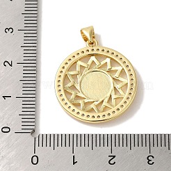 Porte micro ouvrent pendentifs zircone cubique en laiton de placage&nbsp;KK-P267-09G