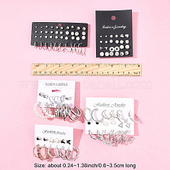 5 Sets 5 Stile Legierung & Kunststoff Perle & Acryl & Strass Ohrring-Sets&nbsp;EJEW-FS0001-24