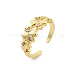 Anneaux de manchette en laiton plaqué micro pavé&nbsp;RJEW-M028-112G
