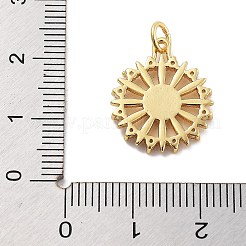 Porte micro ouvrent pendentifs zircone cubique en laiton de placage&nbsp;KK-Z071-54G-01