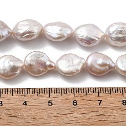 Fili di perle di perline keshi barocche naturali&nbsp;PEAR-P064-18A-01A