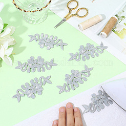 10 pieza de parches de poliéster con flores para planchar o coser&nbsp;DIY-GF0011-76A
