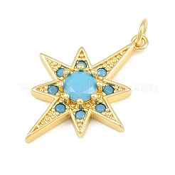 Colgantes de circonita cúbica azul cielo con micro pavé de latón&nbsp;CU-CBA4A93-03H-G