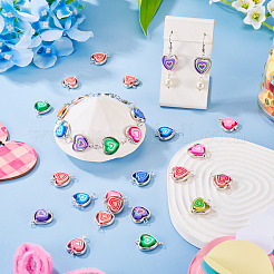 20 Stück Polymer Clay Herz & Ccb Herz Rahmen Glieder Verbinder Charms&nbsp;CLAY-TADJ0001-04