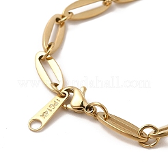 Ionenplattierung (IP) 304 Edelstahl ovales Gliederkettenarmband für Frauen&nbsp;BJEW-G667-03G