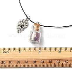 Halskette mit Anhänger aus Glasflasche und Muschellegierung&nbsp;NJEW-FZ00016
