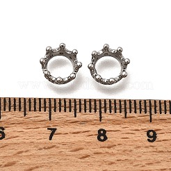 Micropave de latón transparente circonio cúbico cuentas europeas&nbsp;KK-Z126-25P