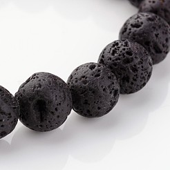 Natürliche Lava Rock Perlen Stretch Armbänder&nbsp;X-BJEW-JB02411